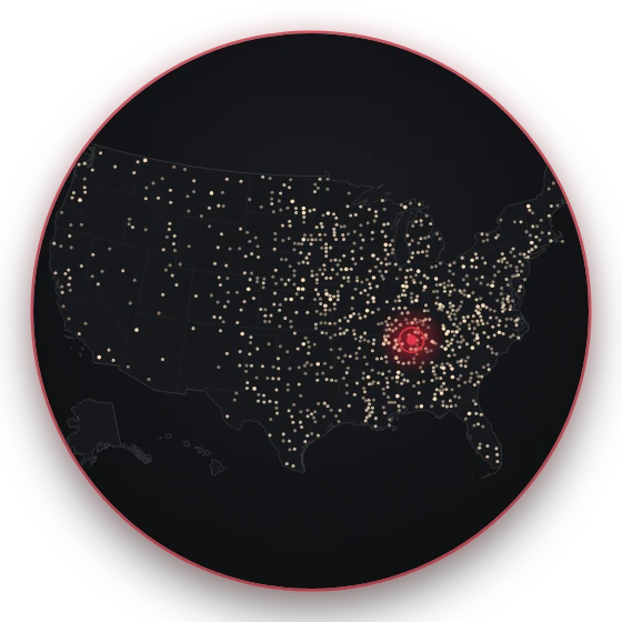 Map of the U.S. Behavioral Health market with Tennessee highlighted